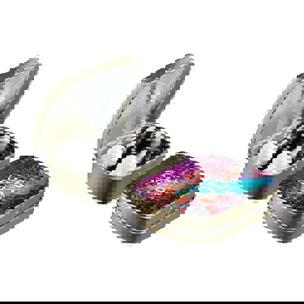 Mini Klappdeckeldose mit Süßigkeiten - Gold