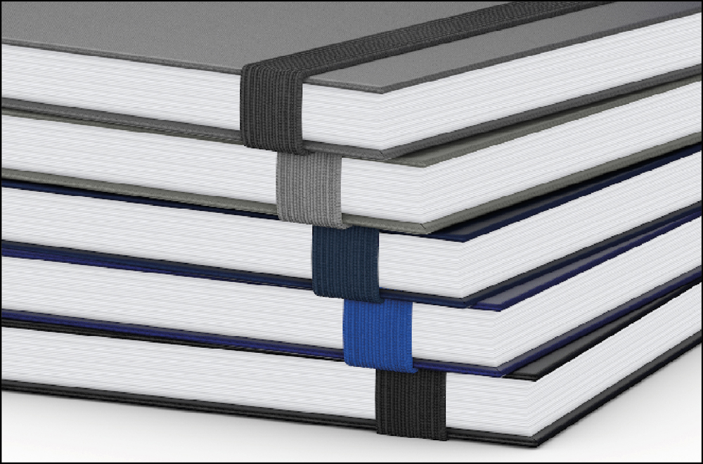 Notizbuch Visco-Book, Creme, Punktraster, schwarz, Blindprägung