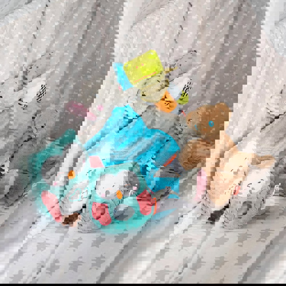 Eule mit Knisterfolie, türkis, one size