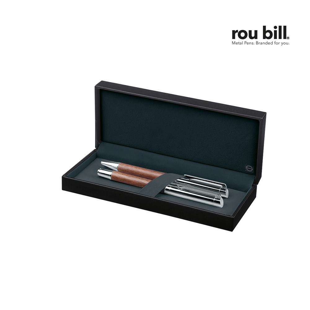 roubill Tizio Set (Drehkugelschreiber+ Rollerball)nutwood