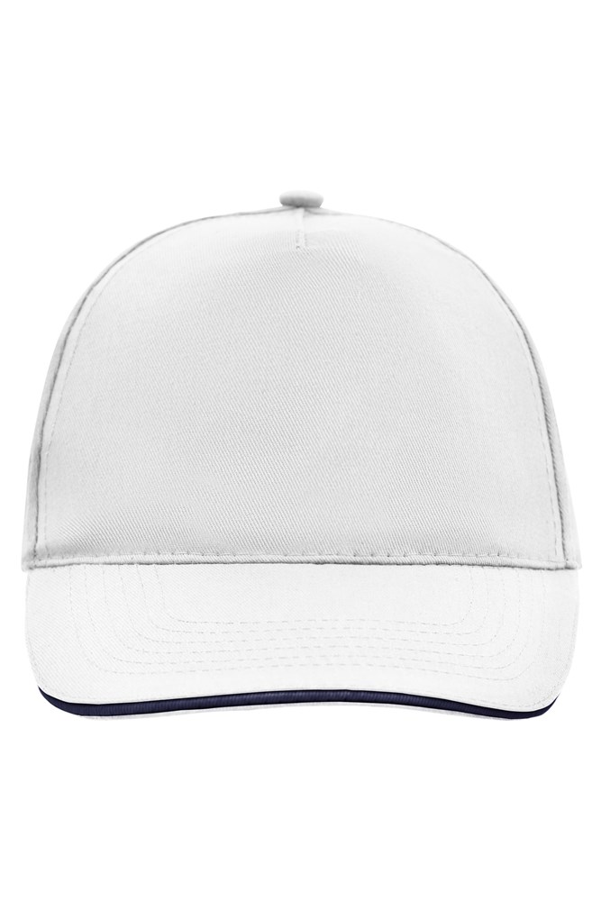 5 Panel Promo Sandwich Cap - White/navy (ca. Pantone white
533C)