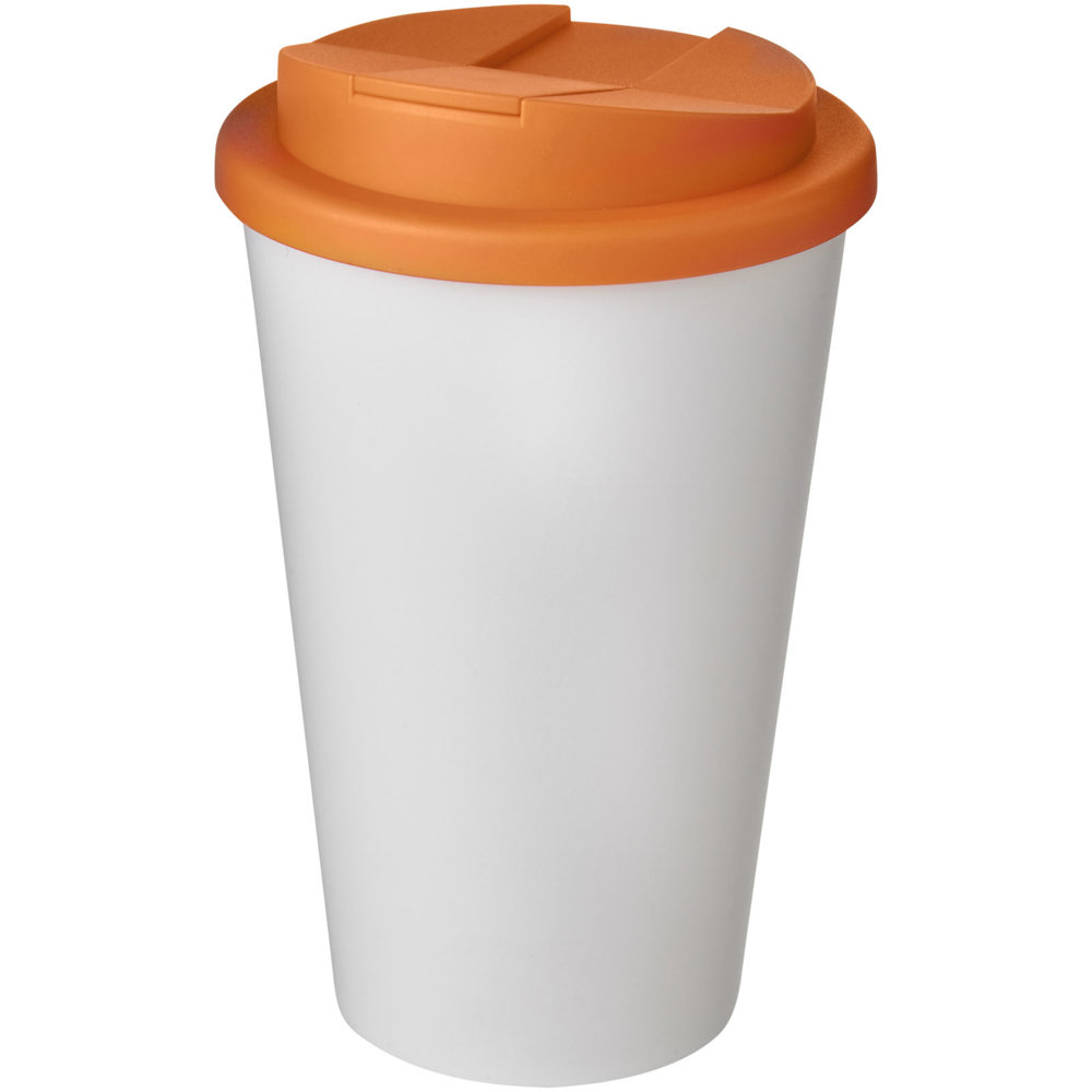 Americano® 350 ml Isolierbecher mit auslaufsicherem Schraubverschluss - weiss, orange