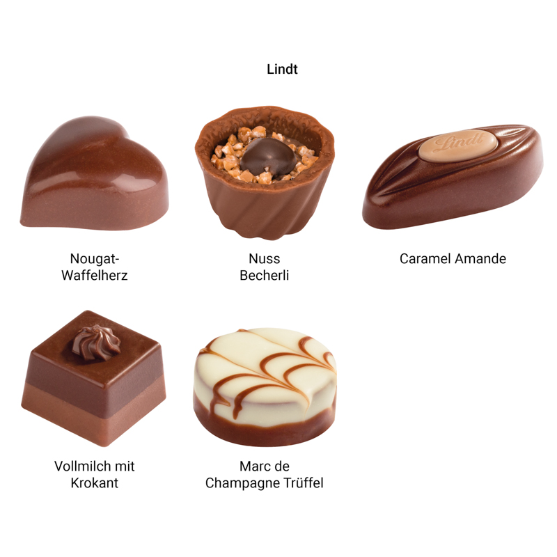 Lindt Präsent im Werbeschuber "Weihnachtsmütze", Lindt Mini Pralinés
