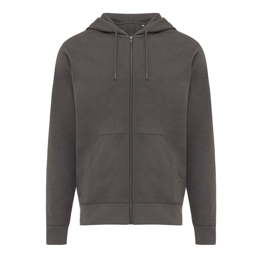 IQONIQ Abisko Zip-Kapuzenpullover aus recycelter Baumwolle - anthrazit (± PMS 19-3900 TCX)