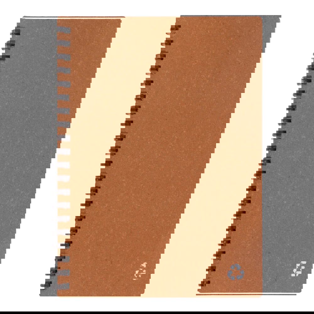 Notizbuch aus recyceltem Leder Midi - hellbraun