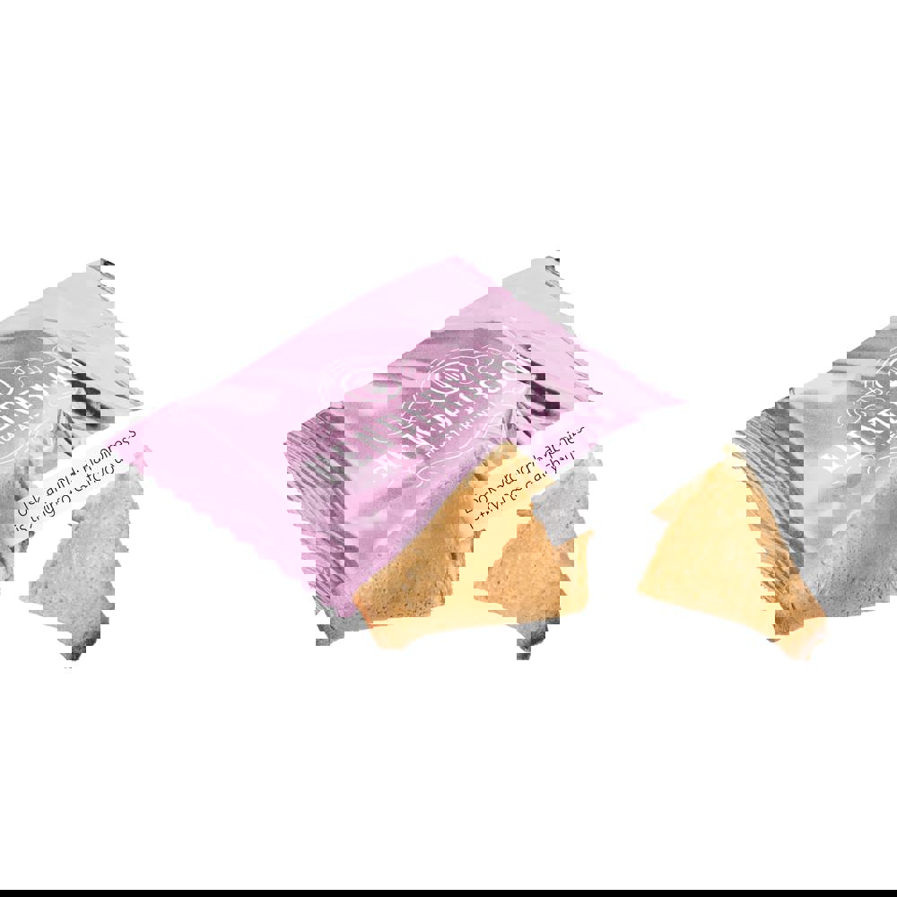 Glückskeks in bedruckter Folie - Rosa