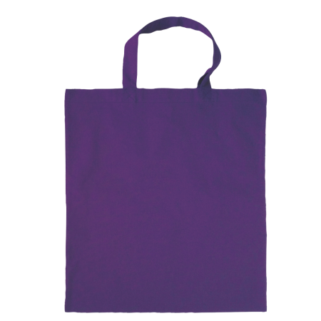 Baumwolltasche farbig mit kurzen Henkeln 136 gr/m2 - dunkel violett
