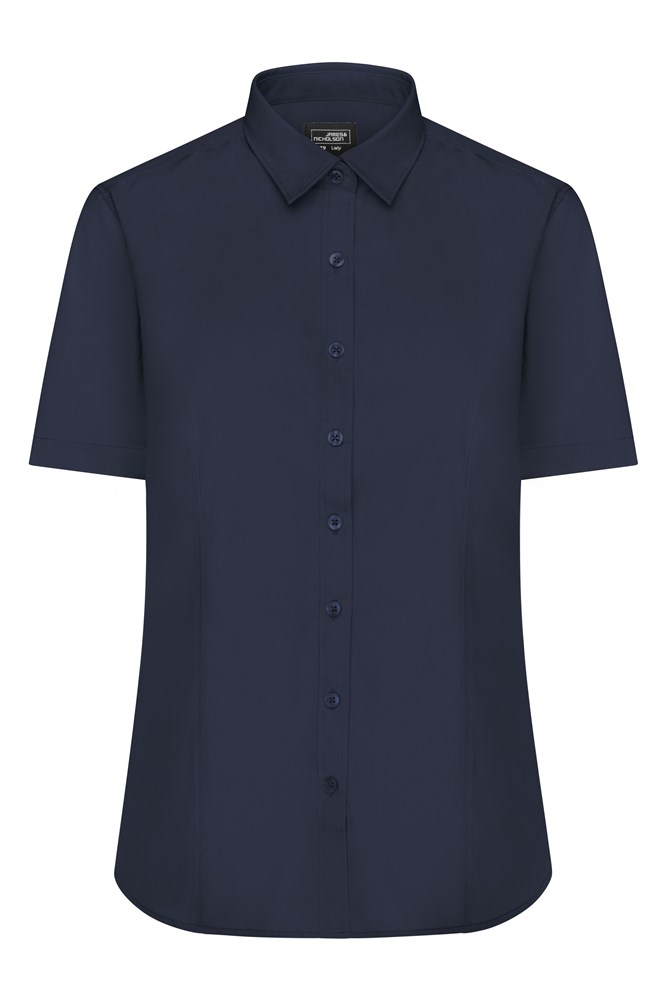 Ladies' Shirt Short-Sleeved Poplin - Navy (ca. Pantone 296C)
