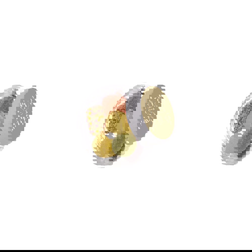 Mikro Glas 50 ml gefüllt mit Süßigkeiten - Transparent/Weiß