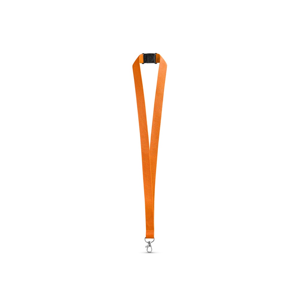 LEEDS. Lanyard aus Polyester mit Sicherheitsverschluss - Orange