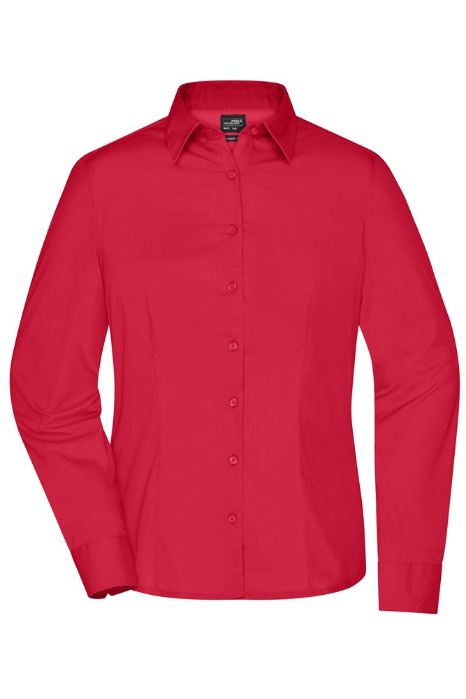 Ladies' Business Shirt Long-Sleeved - Red (ca. Pantone 200C)