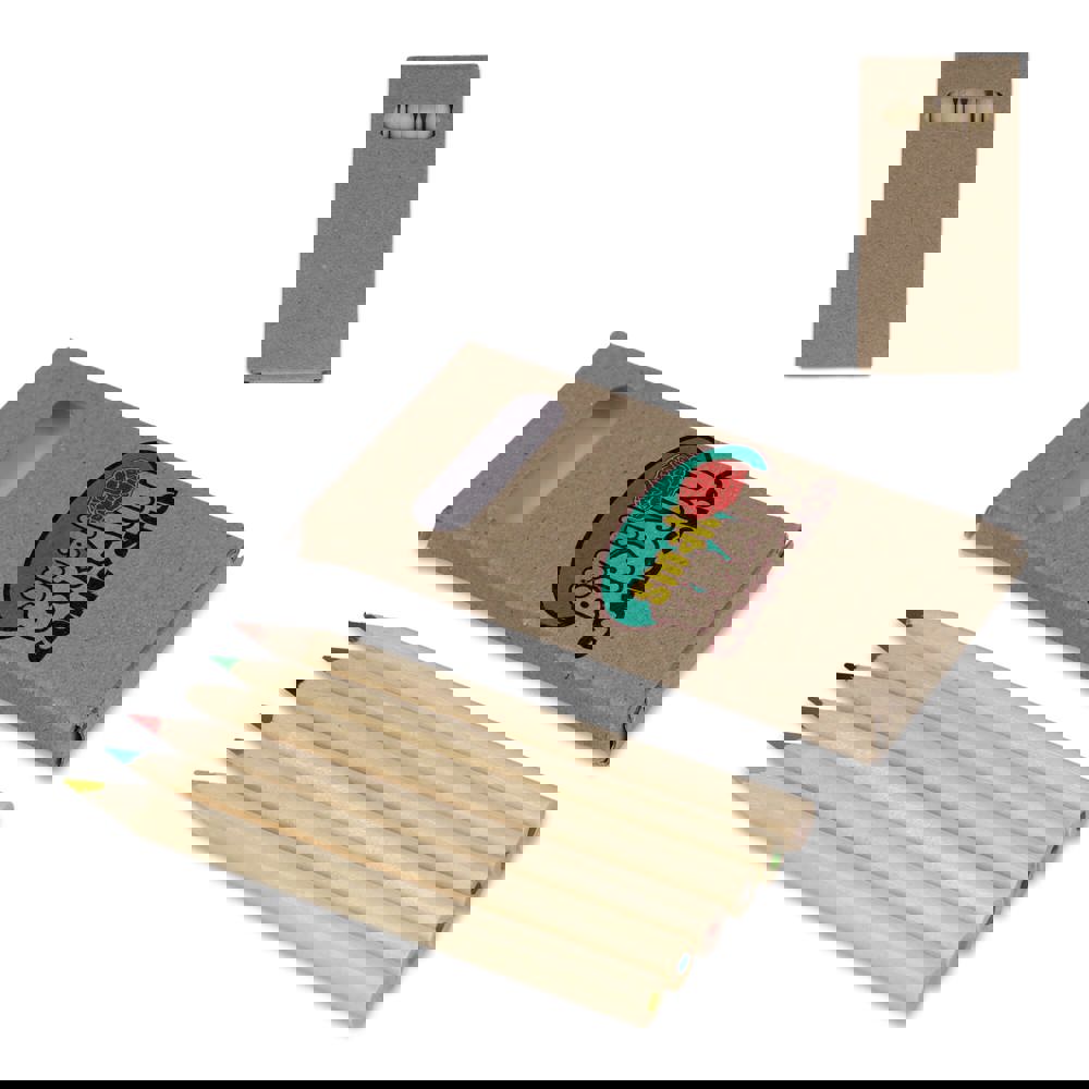 6 Buntstifte in Kraftbox