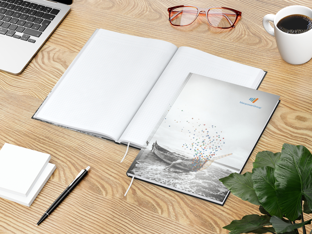 Notizbuch Note-Book, A4, Winkelkaro, matt