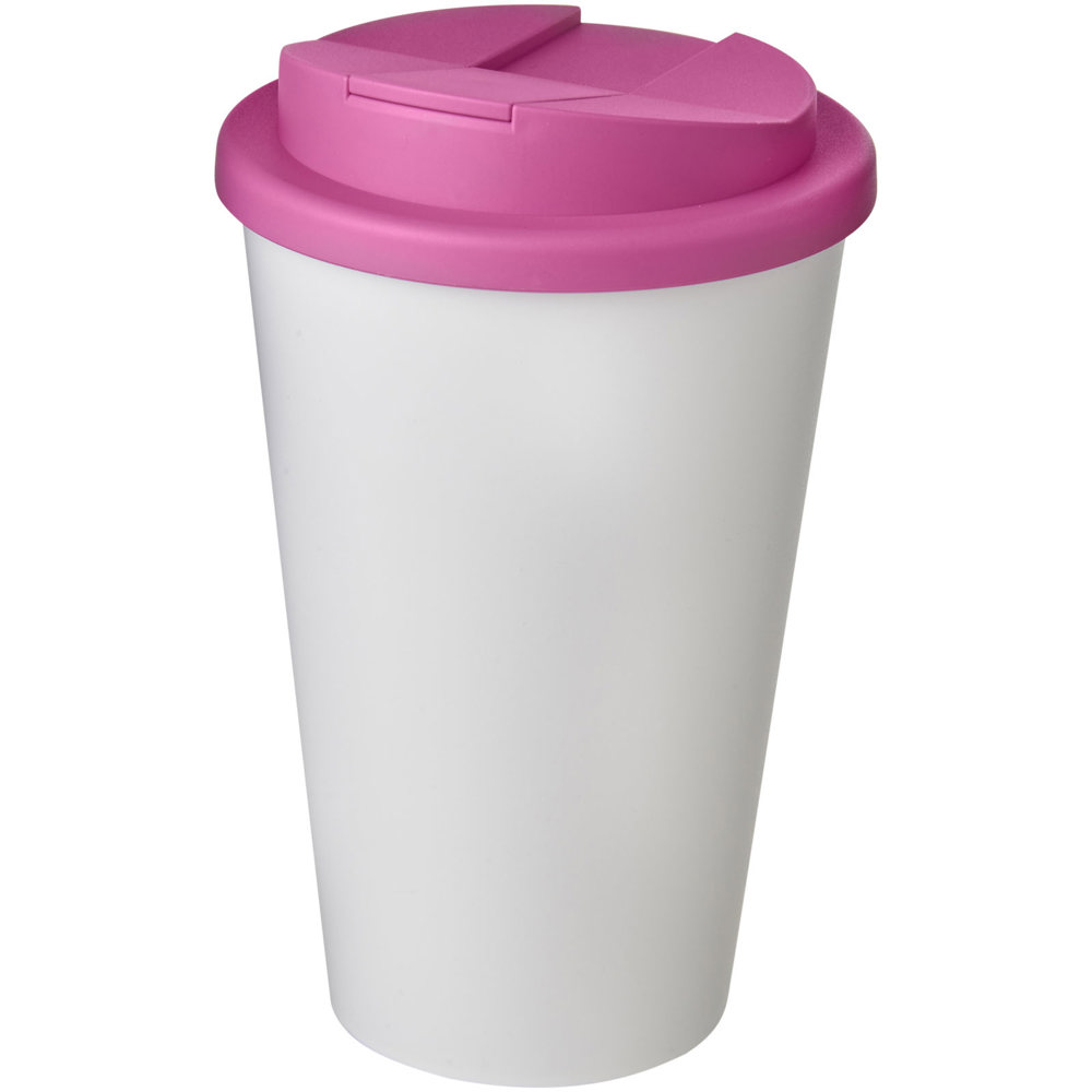 Americano® 350 ml Isolierbecher mit auslaufsicherem Schraubverschluss - weiss, magenta