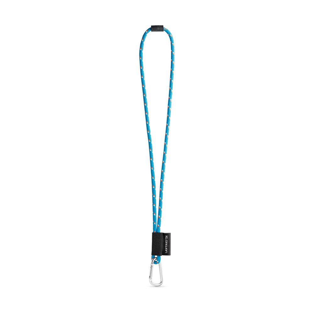 75091. SET Lanyard NAUTIC Long (Ø 7 mm) mit 55 mm D-förmigem Karabiner und Ø 7 mm Sicherheitsverschluss - 304 - Hellblau