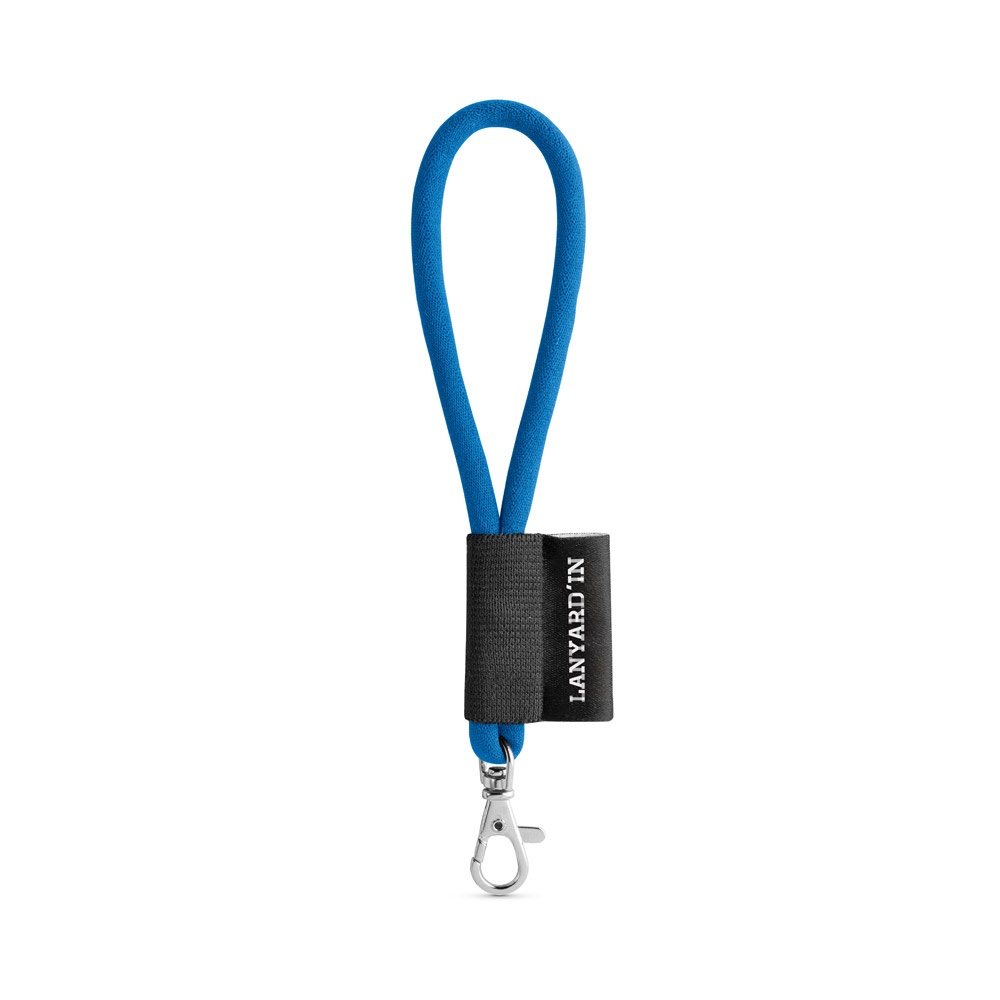 75090. SET Lanyard TUBE Short (Ø 7 mm) mit 9 mm Schnapperkarabiner - 303 - Blau