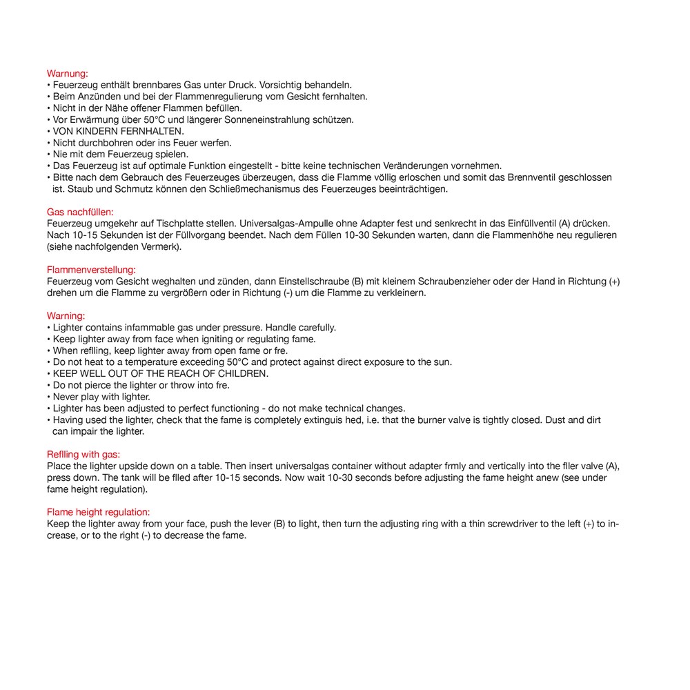 Feuerzeug schmal MANFRED